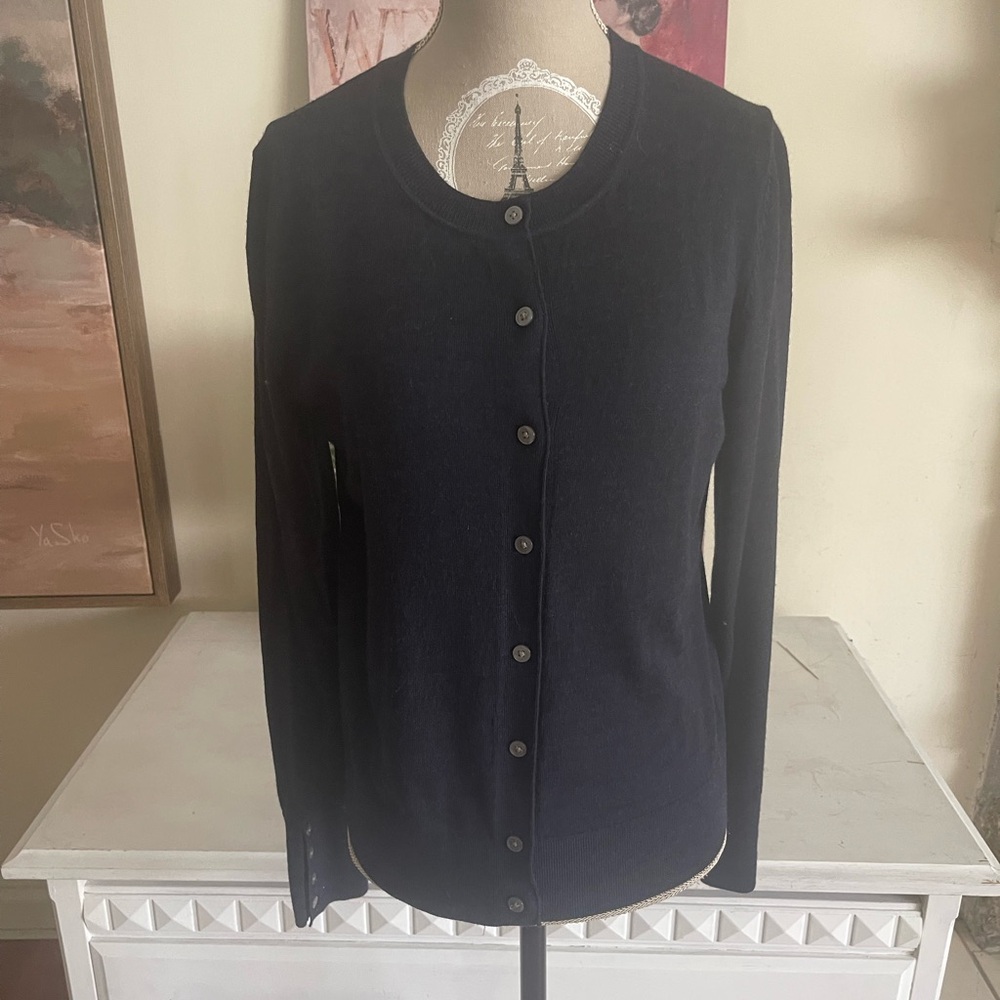 Banana Republic Navy Merino Wool Cardigan